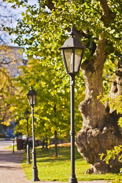 Light poles in Herttoniemi manor park