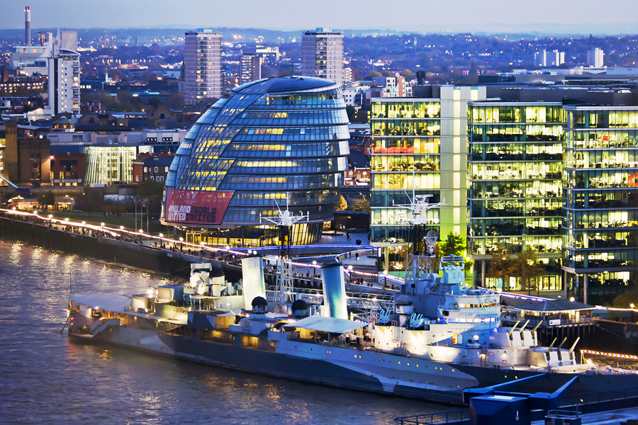 HMS Belfast and the London City Hall